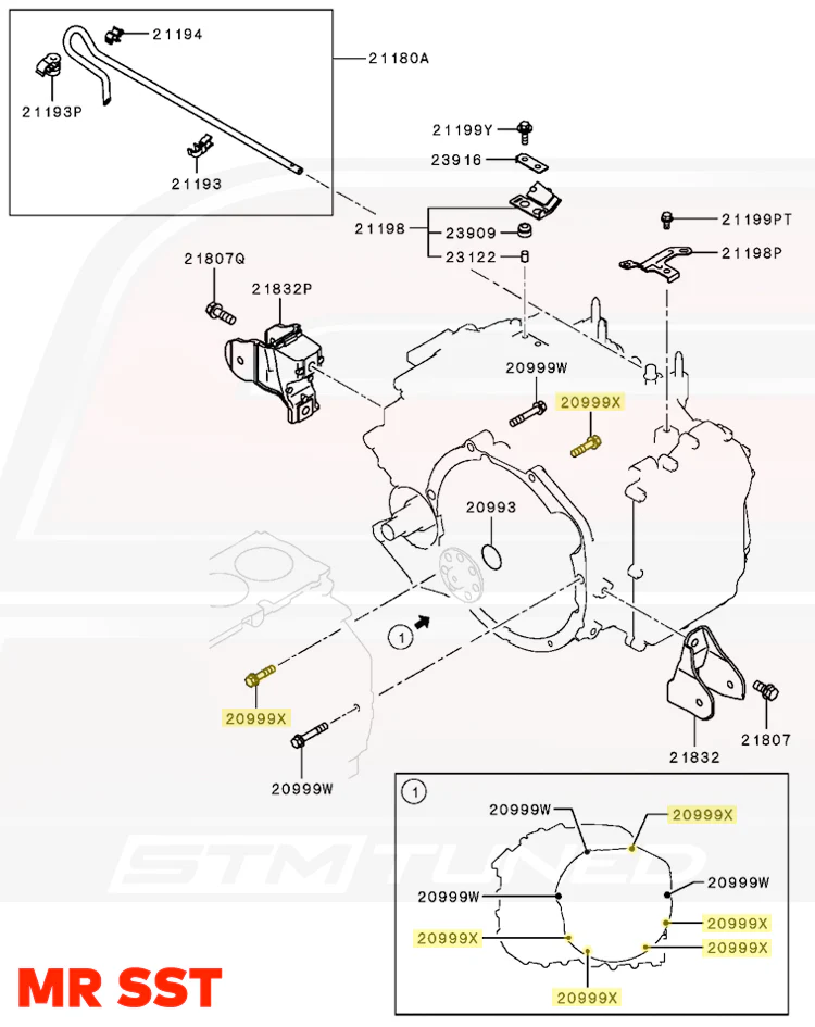 Mitsubishi OEM Transmission to Engine Bolt for Evo X (MF140266) - Image 5