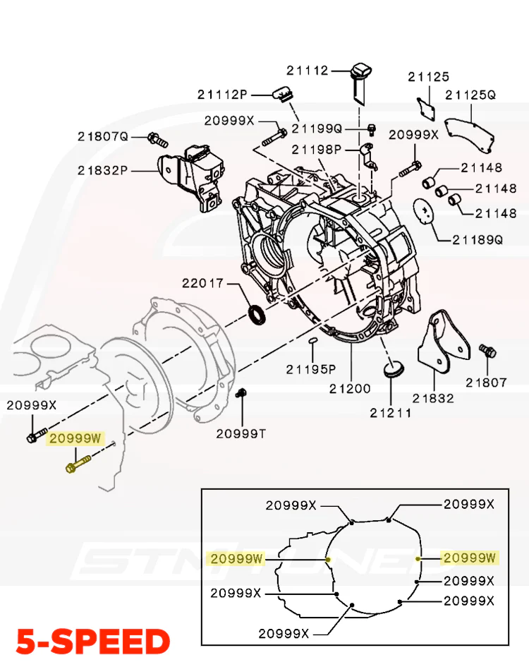 Mitsubishi OEM Transmission to Engine Bolt for Evo X (MF140269) - Image 3