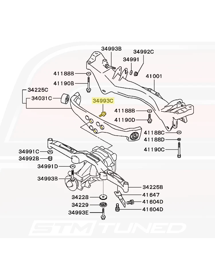 Mitsubishi OEM Rear Diff/Mustache Mounting Bolt for Evo 7/8/9 (MF140287) - Image 5