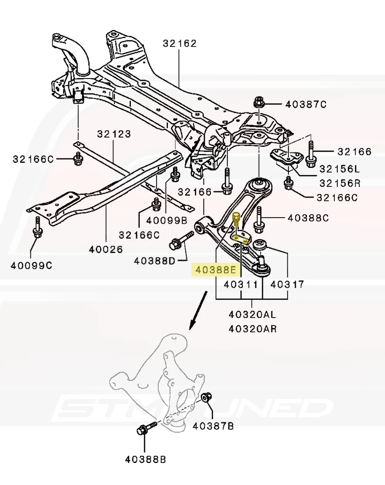 Mitsubishi OEM Suspension Arm Bolt for Evo 7/8/9/X (MF241282) - Image 5