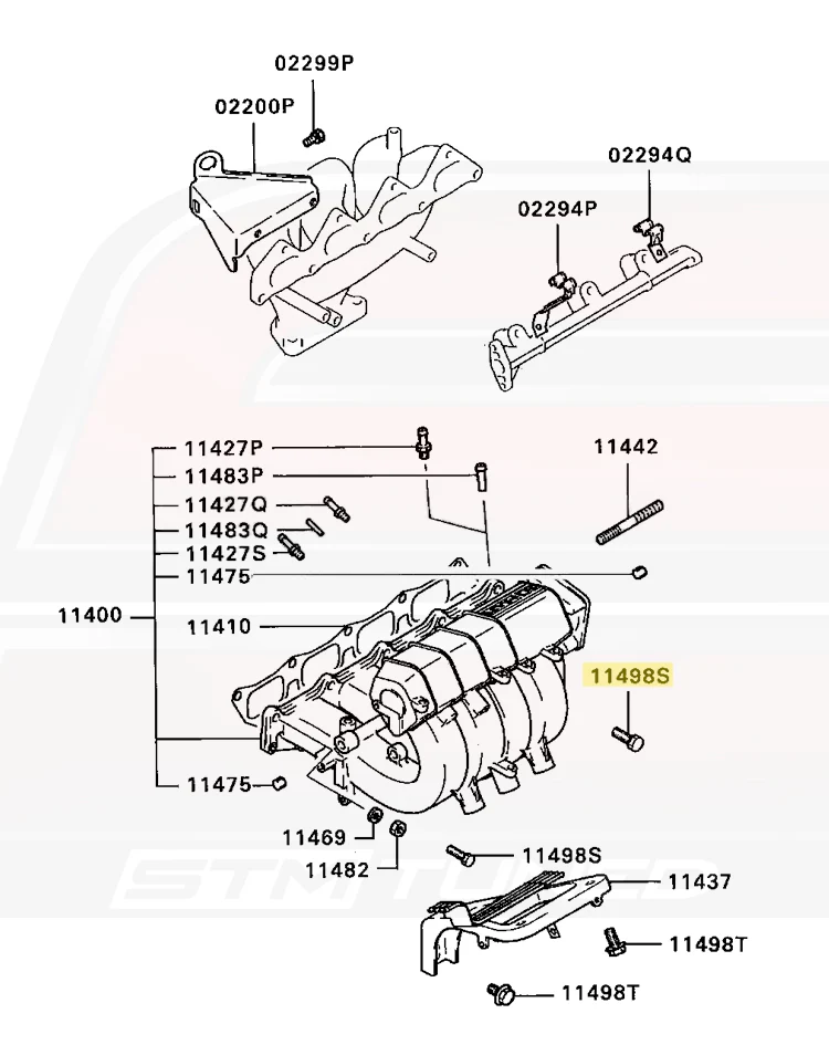 Mitsubishi OEM Intake Manifold Bolt for 4G63 Evo DSM (MF241284) - Image 2