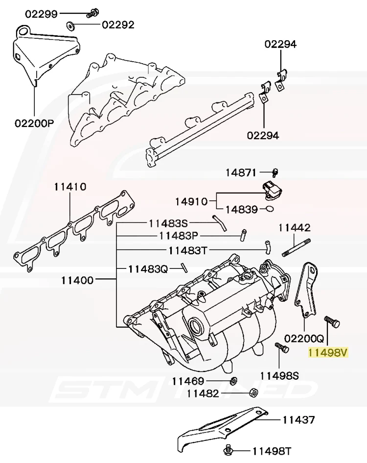 Mitsubishi OEM Intake Manifold Bolt for 4G63 Evo DSM (MF241284) - Image 3