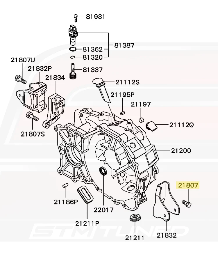 Mitsubishi OEM Front Trans Bracket Bolt for Evo 7/8/9 (MF241308) - Image 2