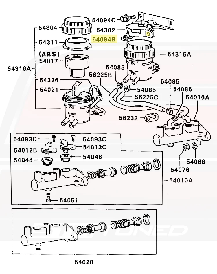 Mitsubishi OEM Brake Fluid Reservoir Bracket Bolt for DSM (MF243623) - Image 4