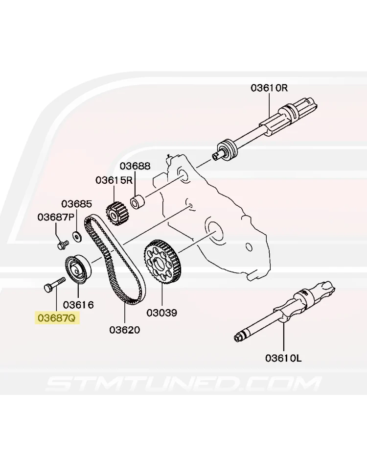 Mitsubishi OEM Balance Belt Pulley Bolt for 4G63 (MF244860) - Image 3