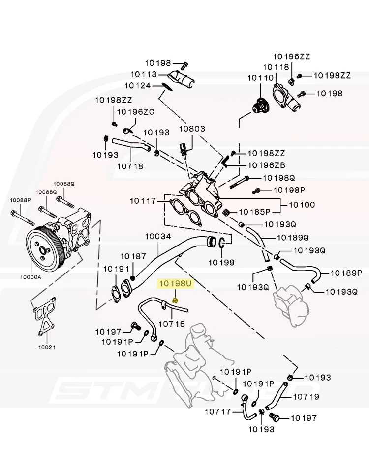 Mitsubishi OEM PS Heat Shield / Turbo Line Bolt for Evo X (MF247863) - Image 5