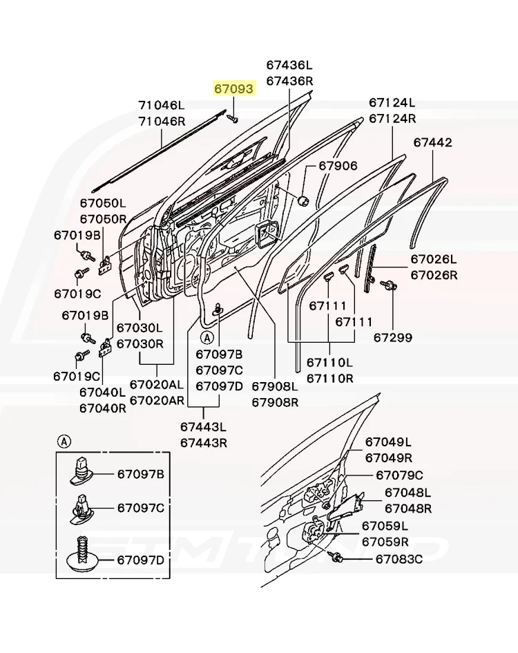 Mitsubishi OEM Window Moulding Install Screw for Evo 7/8/9/X (MF453256) - Image 3