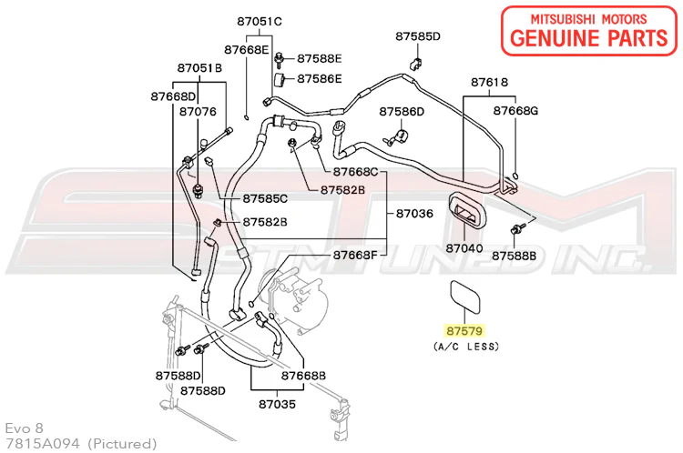 Mitsubishi A/C Removal Firewal Plug/Sticker - Evo 8/9 - Image 3