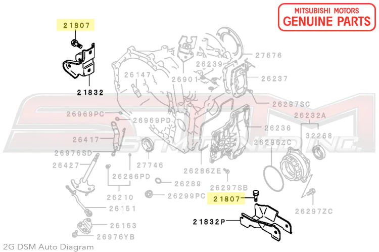 Mitsubishi OEM Auto Trans Mount Bracket Bolts for 2G DSM - Image 3