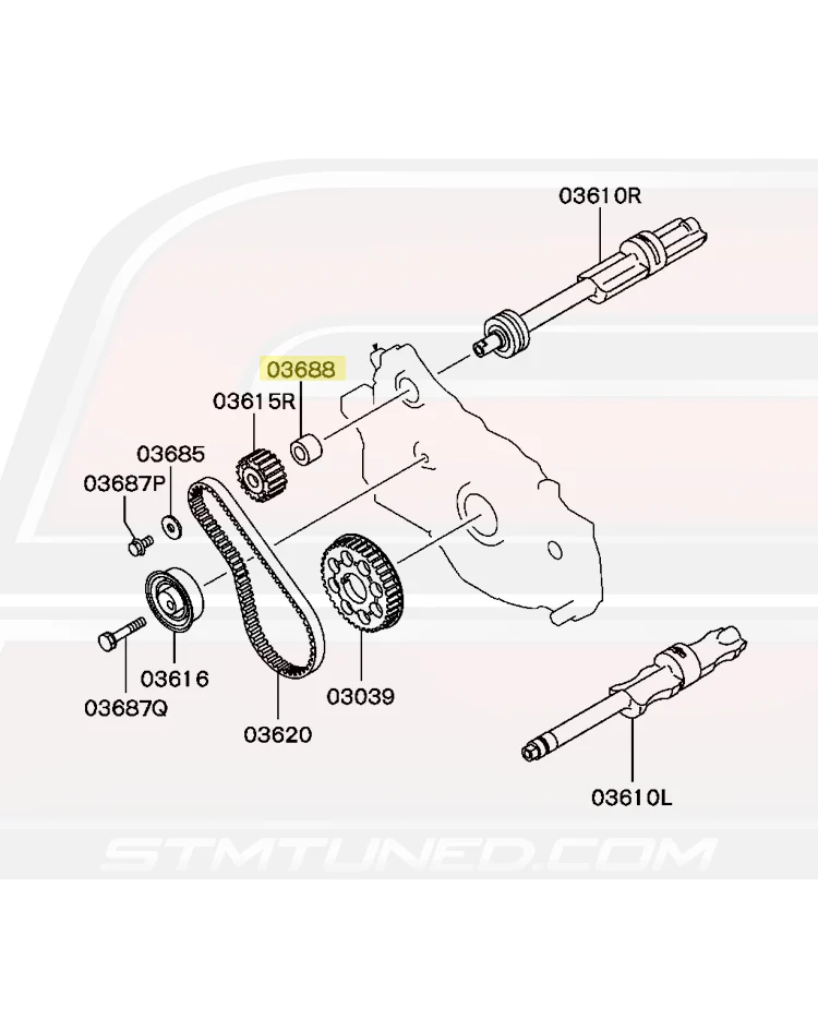 Mitsubishi OEM Balancer Belt Spacer for 4G63 (MD174470) - Image 3