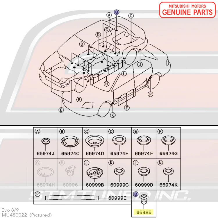 Mitsubishi OEM Body Plugs for Evo 7/8/9 - Image 10
