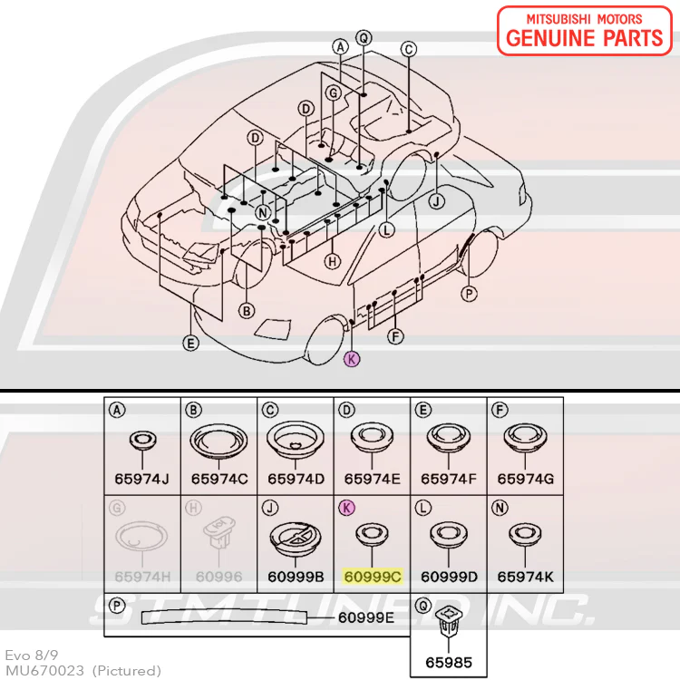 Mitsubishi OEM Body Plugs for Evo 7/8/9 - Image 7