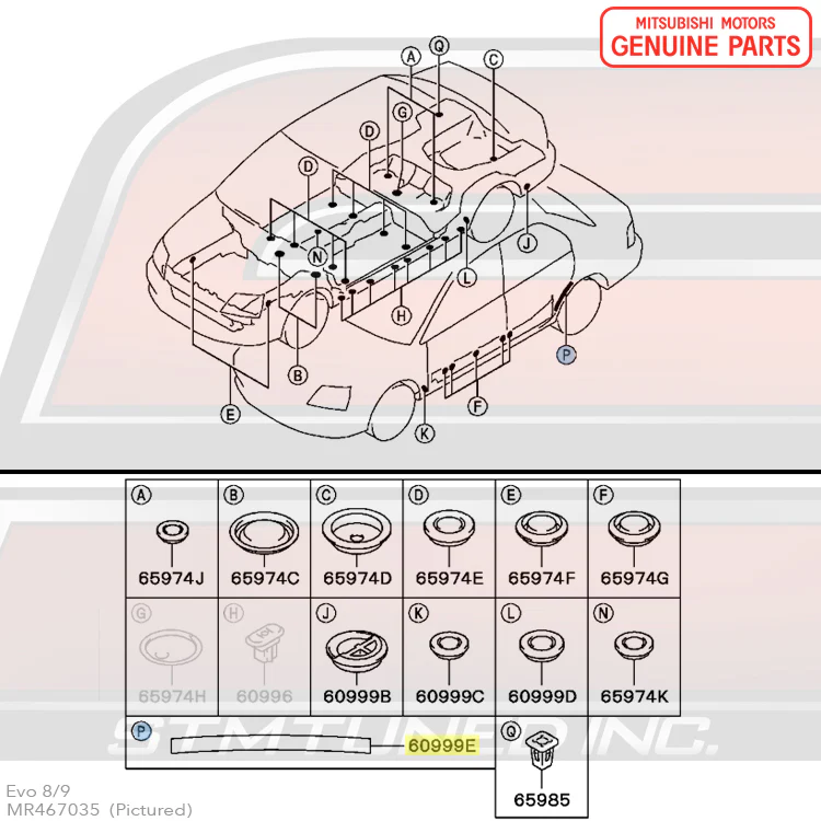 Mitsubishi OEM Body Plugs for Evo 7/8/9 - Image 9