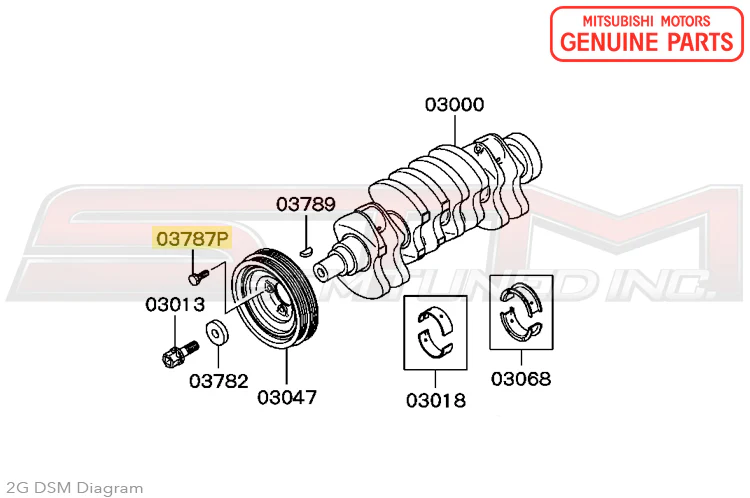 Mitsubishi OEM Crank Pulley Bolt for 1G/2G DSM (MS240211) - Image 3