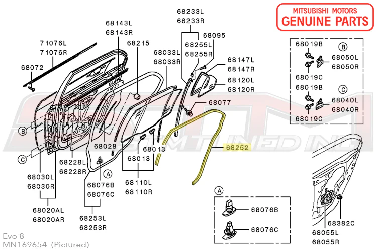 Mitsubishi Door Seal Weatherstripping - Evo 7/8/9 - Image 11