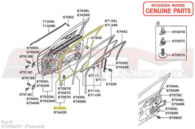Mitsubishi Door Seal Weatherstripping - Evo 7/8/9 - Image 5