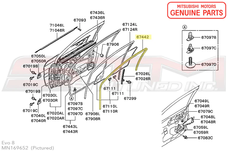 Mitsubishi Door Seal Weatherstripping - Evo 7/8/9 - Image 9