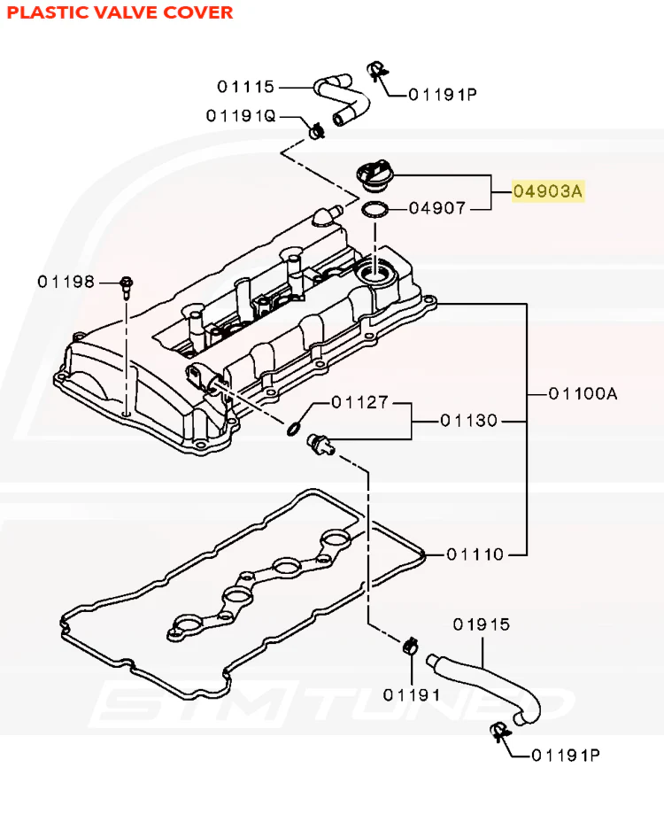 Mitsubishi OEM Engine Oil Cap for Evo X (1250A010) - Image 5