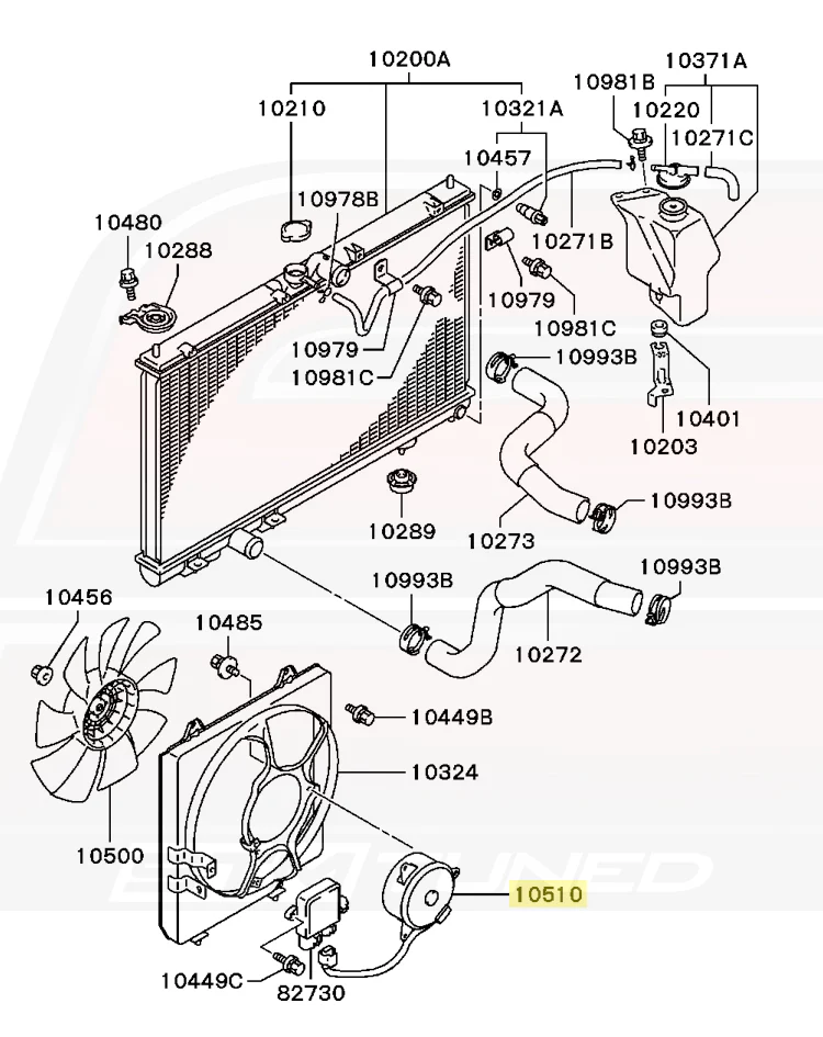 Mitsubishi OEM Radiator Fan Motor for Evo 7/8/9 (MR464619) *Backorder* - Image 5