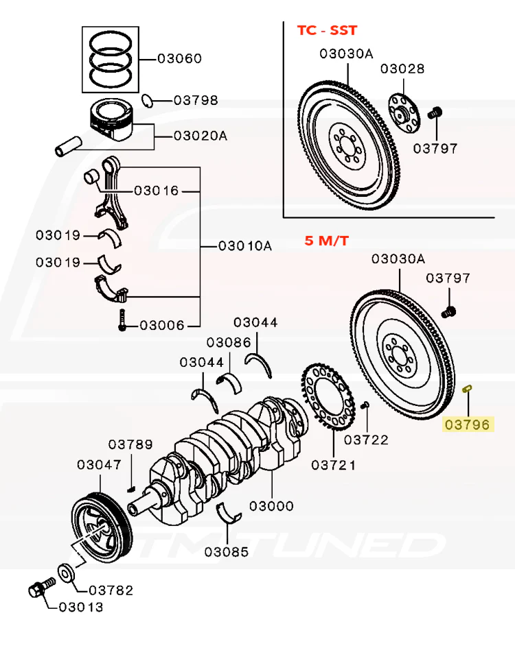 Mitsubishi OEM Flywheel to Clutch Cover Dowel Pin for Evo 7/8/9/X (MD378218) - Image 3