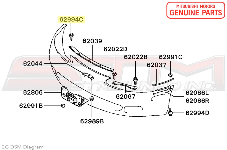 Mitsubishi Front Bumper Support Bolt - 2G DSM - Image 3