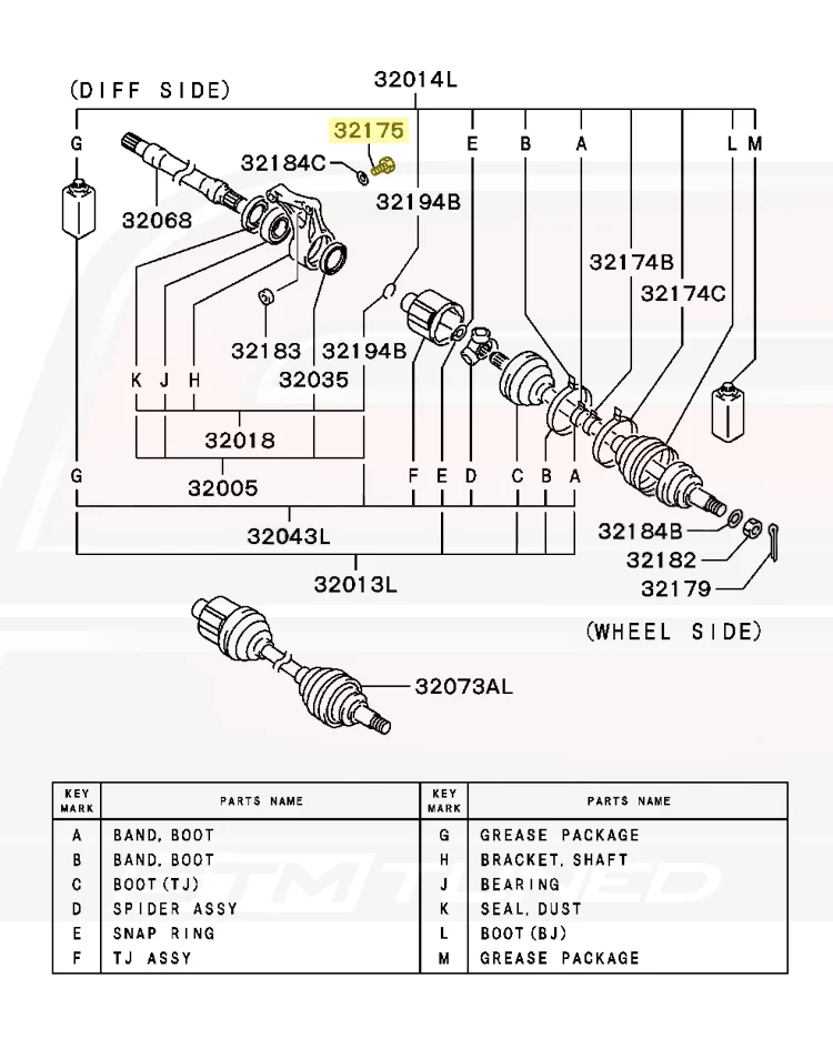 Mitsubishi Front LH Axle Bracket Bolt for 1G/2G DSM AWD (MB297860) - Image 4