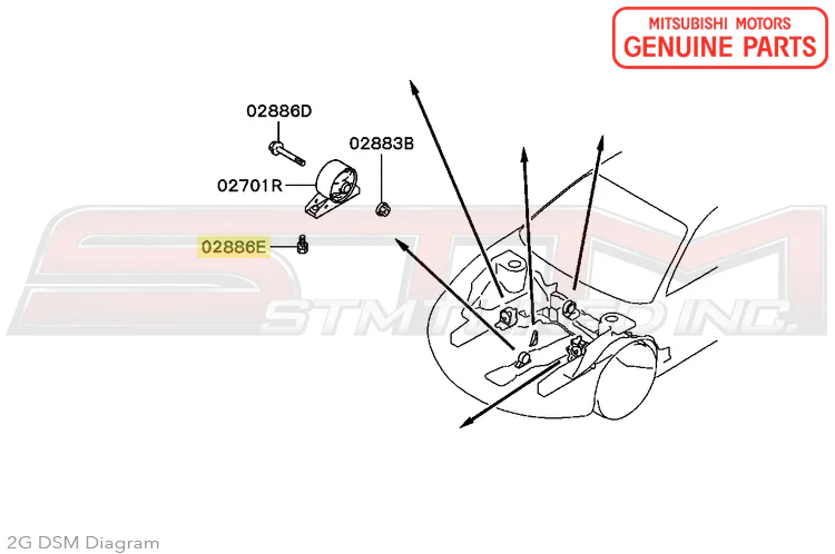 Mitsubishi Front Motor Mount Bolt - 2G DSM *Backorder* - Image 3
