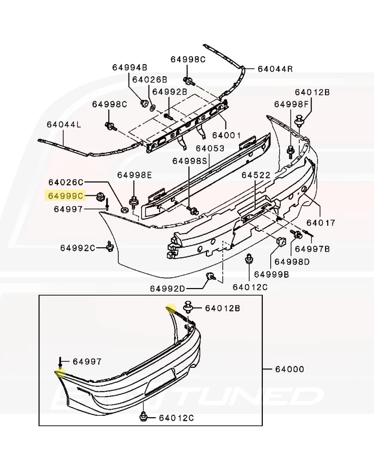 Mitsubishi Retaining Clip for Evo 7/8/9/X (MR393386) - Image 5