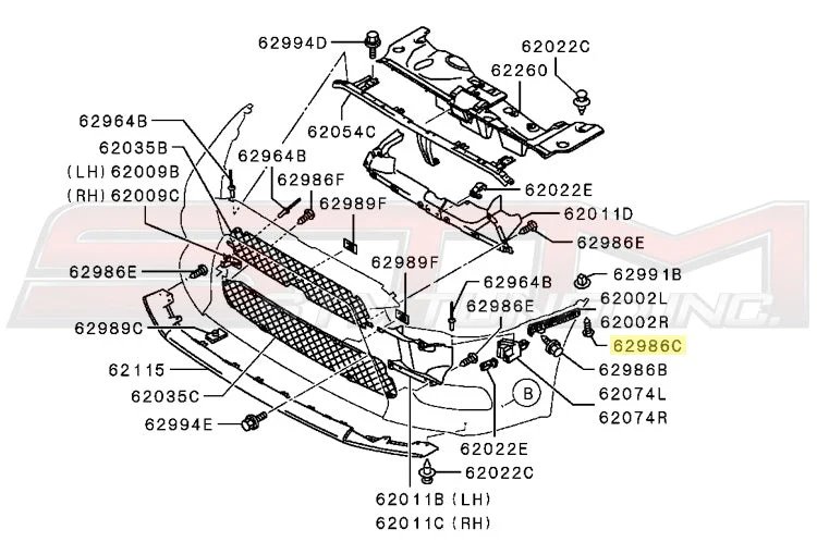 Mitsubishi OEM Bumper Retaining Clip Screw for Evo 7/8/9/X (MS452393) - Image 3