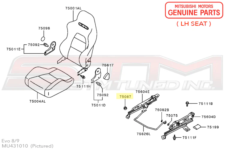 Mitsubishi Front Seat Mounting Nut - Evo 7-9 - Image 3