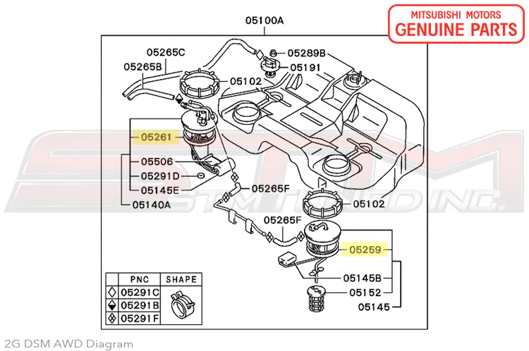 Mitsubishi OEM Fuel Tank Sending Unit Gasket for 2G DSM AWD (MR342213) - Image 5
