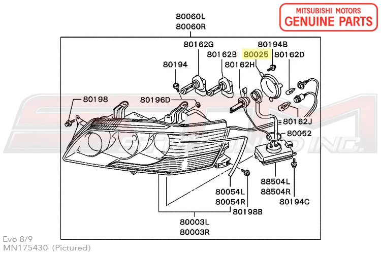 Mitsubishi Headlight HID Cover - Evo 8-9 - Image 5
