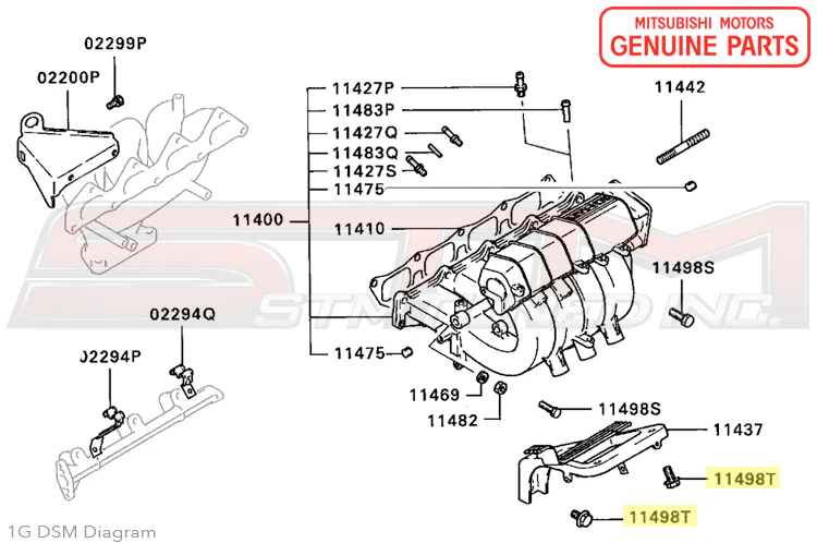 Mitsubishi Intake Manifold Bracket Bolt - 1G DSM - Image 3