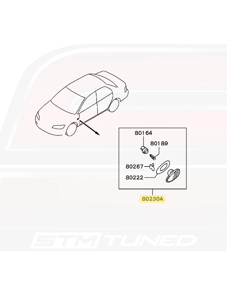 Mitsubishi JDM Amber Side Marker for Evo 7/8/9 (MR109488) - Image 4