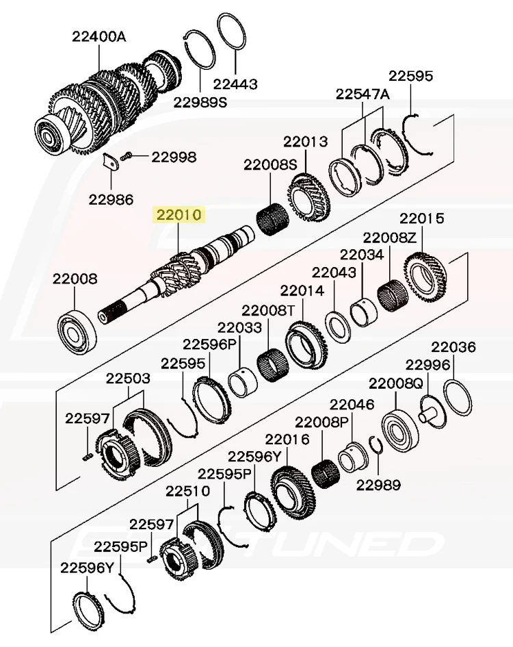 Mitsubishi Manual Transmission Input Shaft for Evo CT9A - Image 6