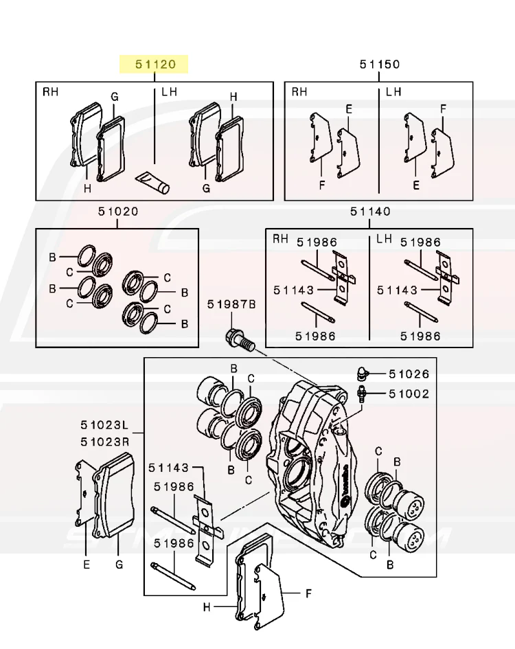 Mitsubishi OEM Brembo Brake Pads (Front Set) for Evo X (4605B923) - Image 7