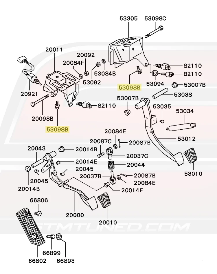 Mitsubishi OEM Clutch & Brake Pedal Mounting Bracket Bolt for 2G DSM (MS240125) - Image 5