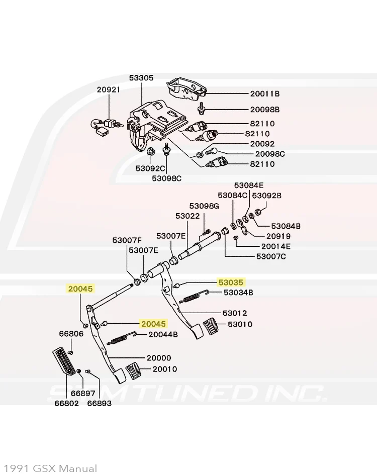 Mitsubishi OEM Clutch/Brake Pedal Stopper for 1G/2G DSM - Image 5