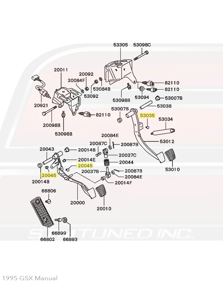 Mitsubishi OEM Clutch/Brake Pedal Stopper for 1G/2G DSM - Image 6