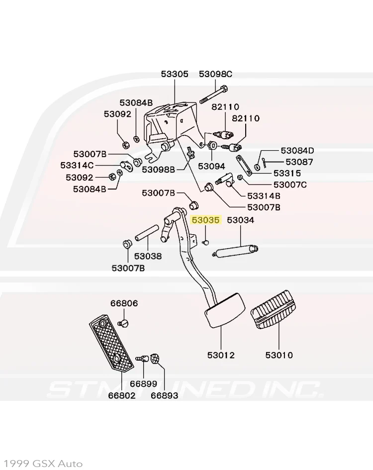Mitsubishi OEM Clutch/Brake Pedal Stopper for 1G/2G DSM - Image 7