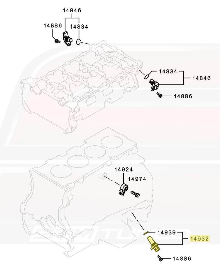 Mitsubishi OEM Crank Angle Sensor for Evo X (1865A126) - Image 4