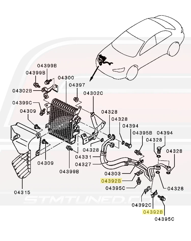 Mitsubishi OEM Engine Oil Cooler Line Bracket for Evo X (1226A014) - Image 5