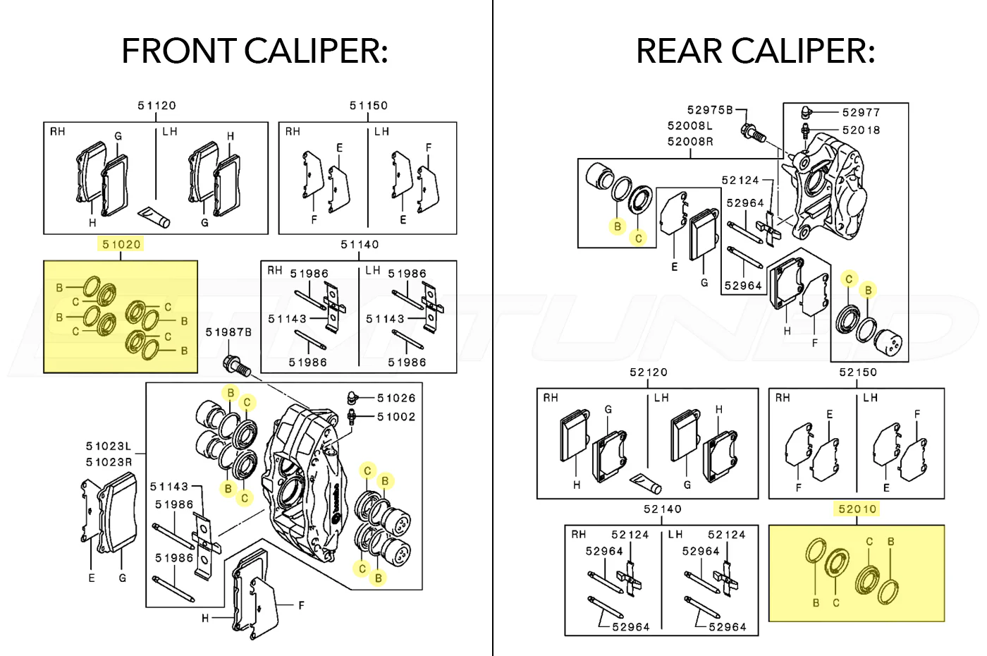 Mitsubishi OEM Brembo Caliper Seals for Evo X - Image 4