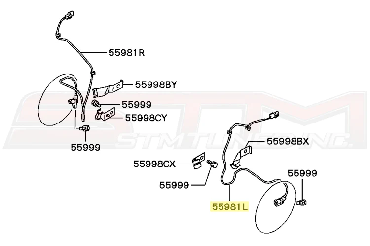 Mitsubishi OEM Front ABS Sensor (LH) for Evo 7/8/9 - Image 4