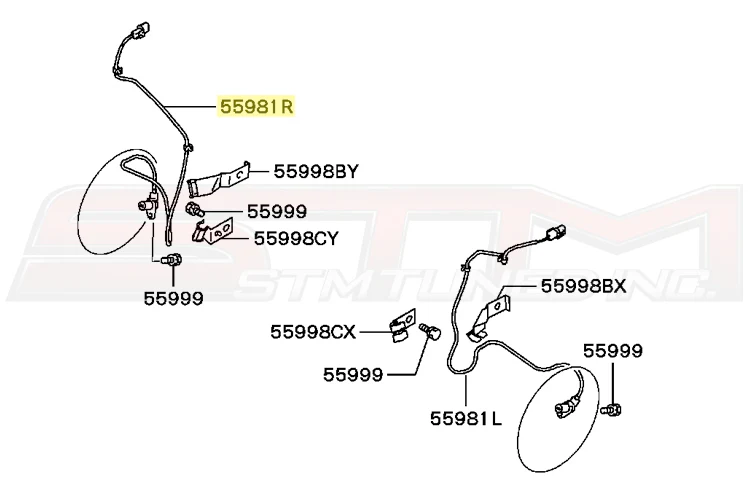 Mitsubishi OEM Front ABS Sensor (RH) for Evo 7/8/9 - Image 4