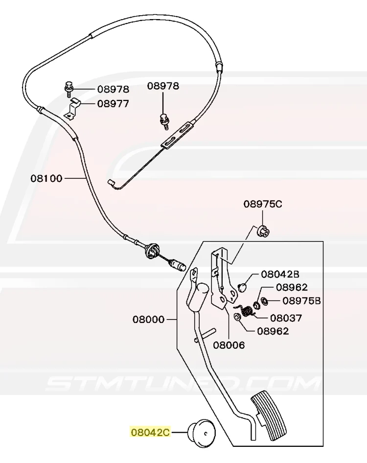 Mitsubishi OEM Gas Pedal Stop for Evo 7/8/9 (MR527100) - Image 6