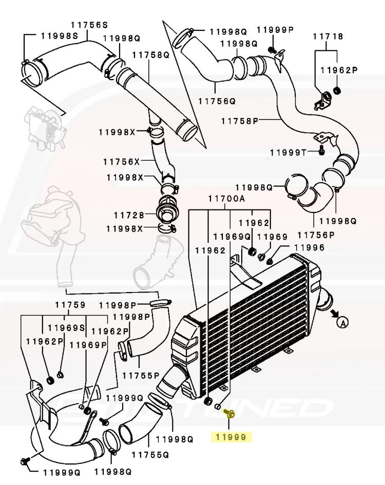 Mitsubishi OEM Intercooler Mounting Bolt for Evo 4-9 (MD131051) - Image 4