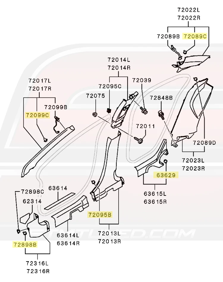 Mitsubishi OEM Interior Panel Clip for Evo X (MU000504) - Image 5