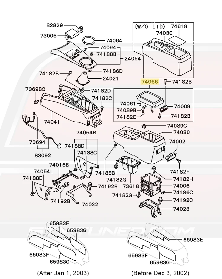 Mitsubishi OEM Leather SSL Armrest for Evo 7/8/9 (MR652378) - Image 7