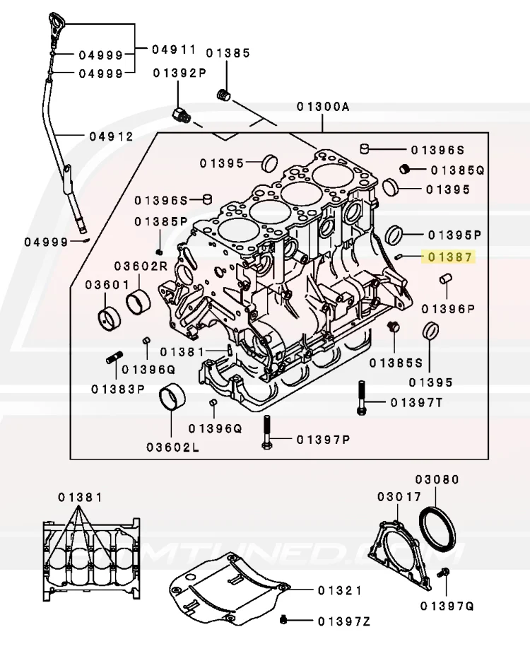 Mitsubishi OEM M6x14 Cylinder Block Pin for Evo/DSM (MF472403) - Image 4